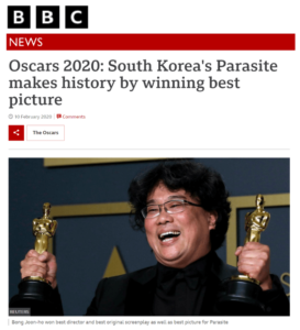 Parasite First Korean Film to Win Oscar for Best Picture